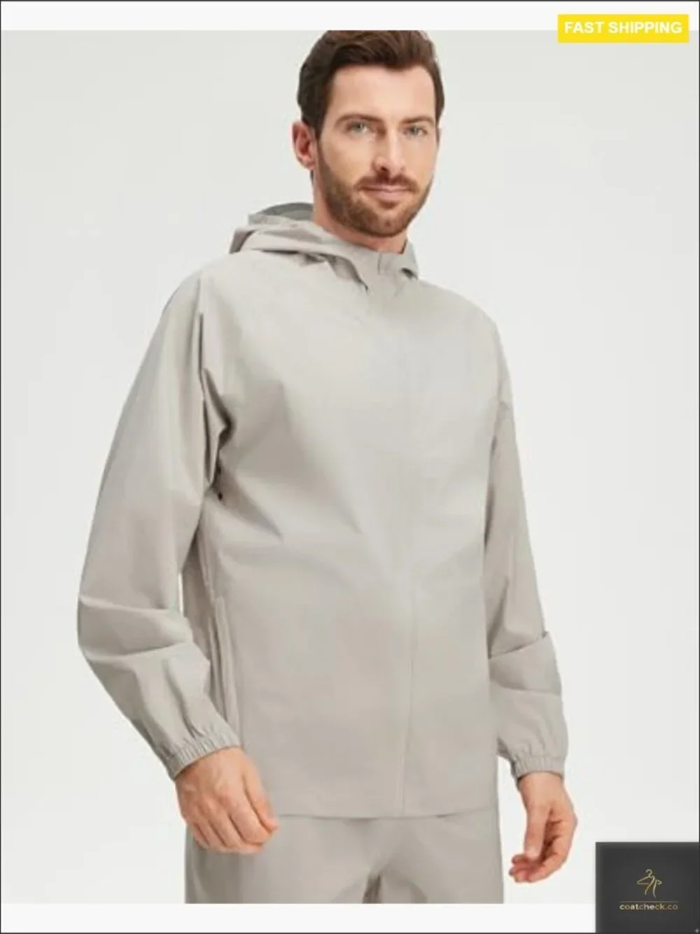 Waterproof Rain Jacket with Hood Lightweight Soft Shell Windbreaker for Golf